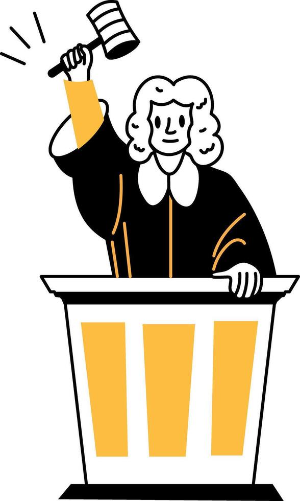 A hand drawn illustration of a court judge vector