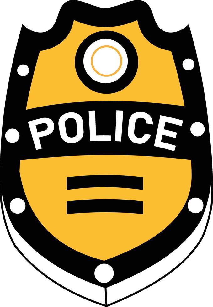 A hand drawn illustration of a police badge vector