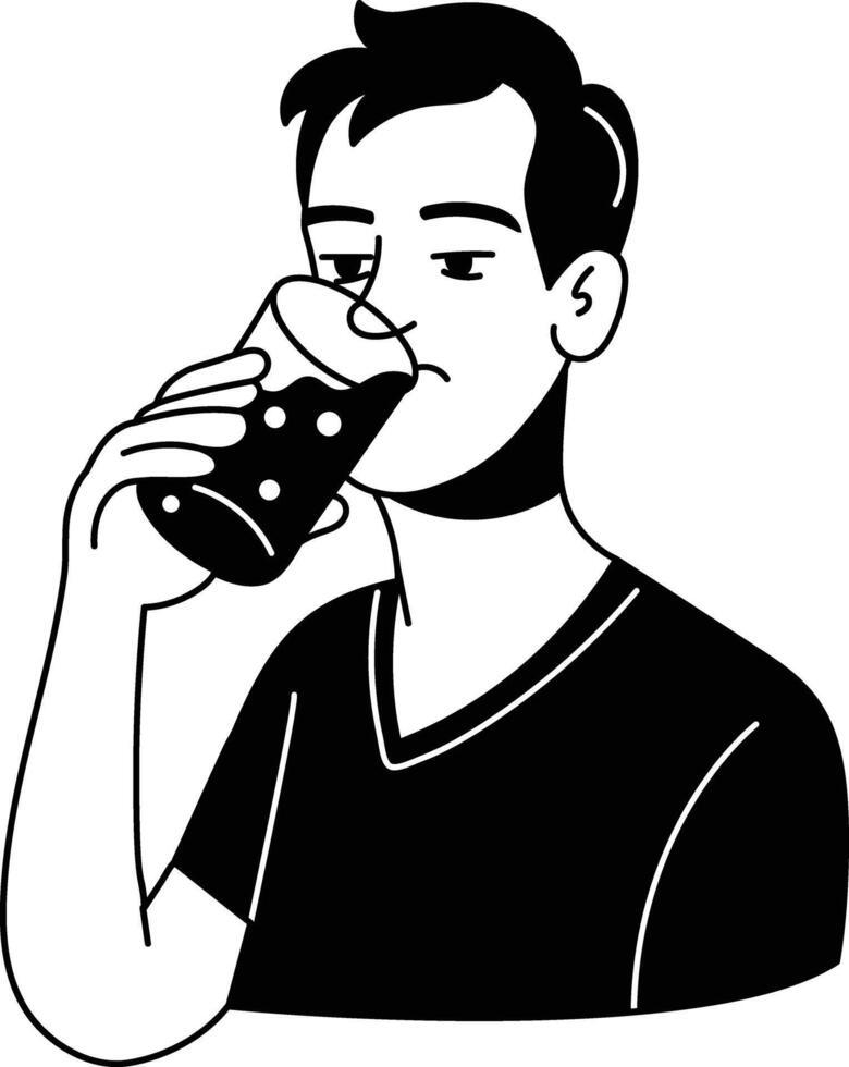 A hand drawn style illustration of drinking water vector