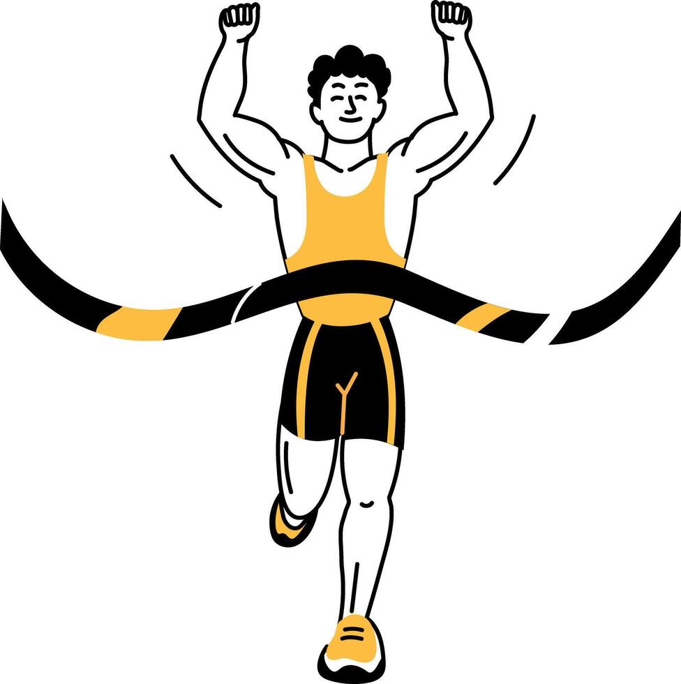 A drawing style illustration showing race winner vector
