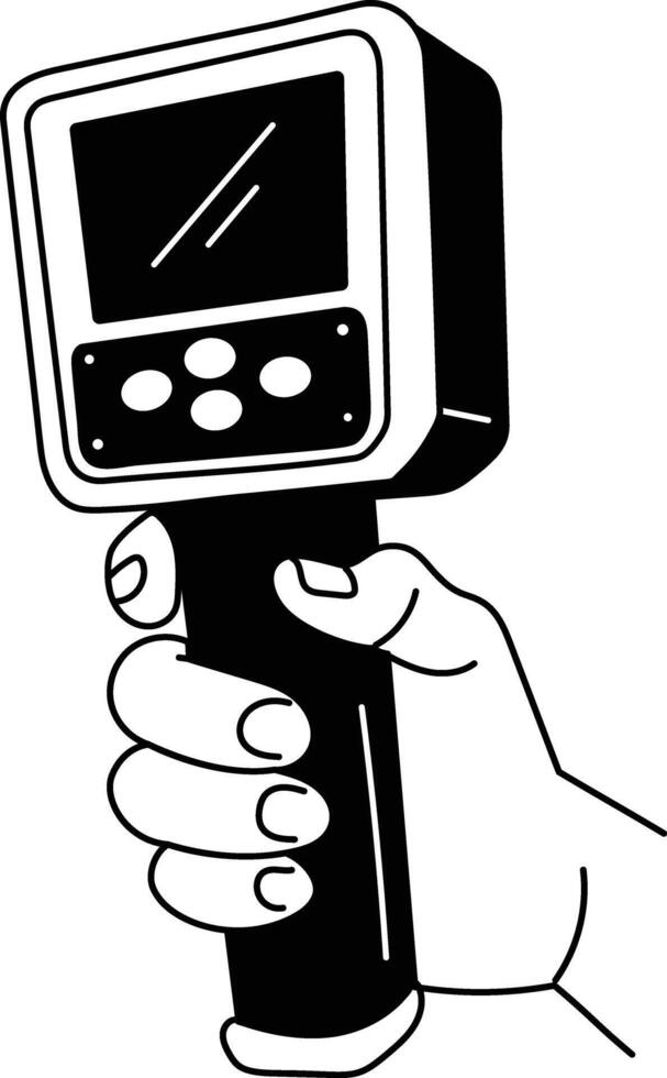 Sketchy style illustration of intraoral scanner vector