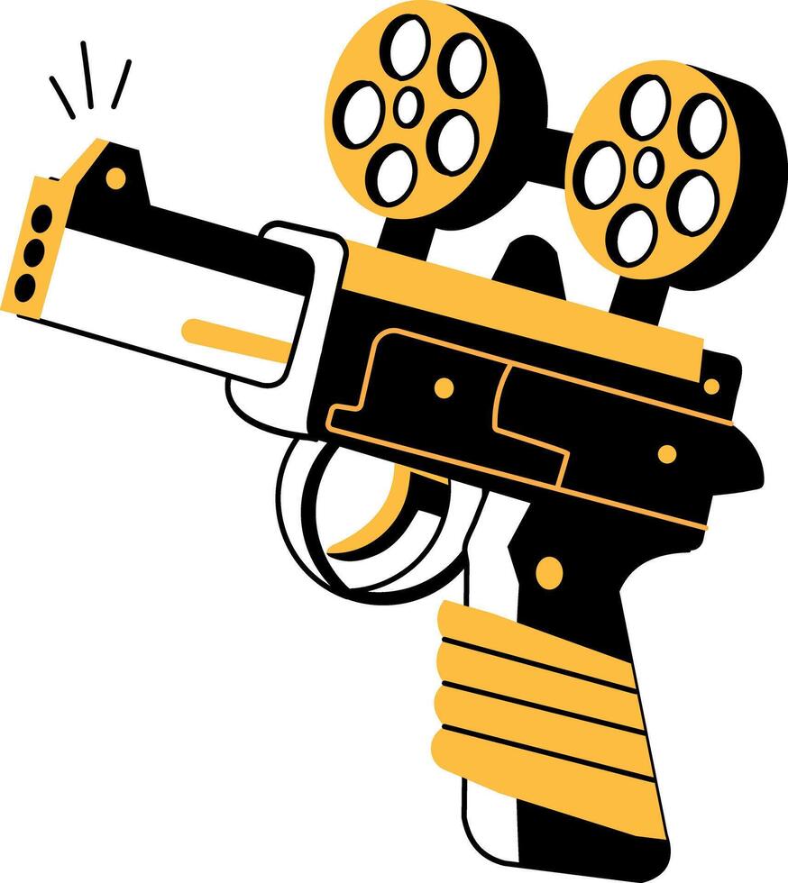 A doodle style illustration showing airsoft gun vector