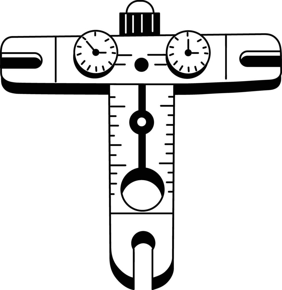 Doodle style illustration of dental caliper vector