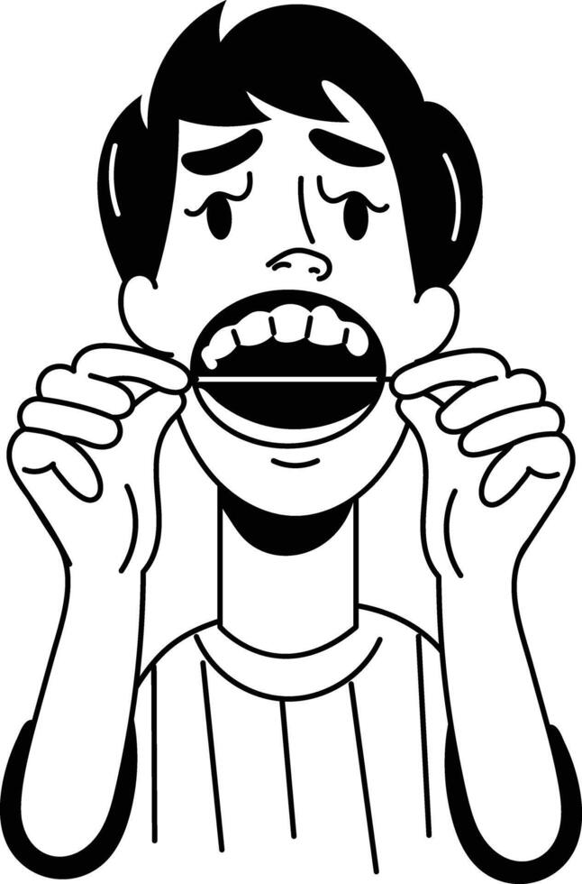 Doodle style illustration of dental floss vector