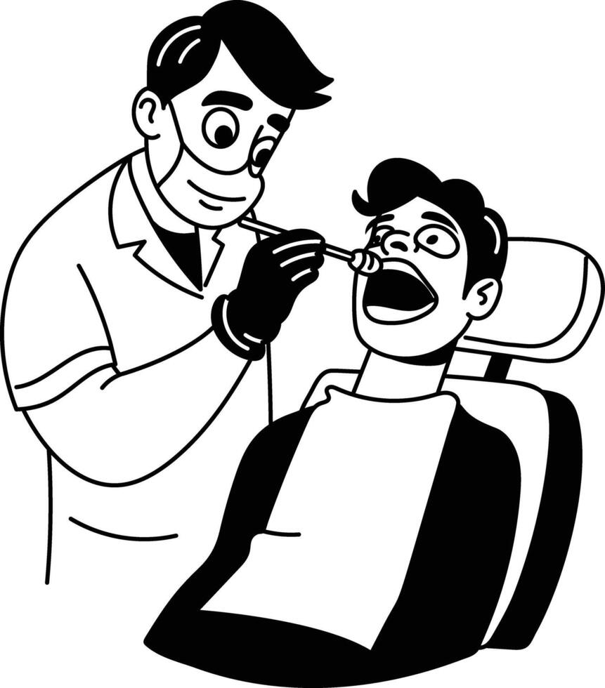 A hand drawn style illustration of cavity treatment vector