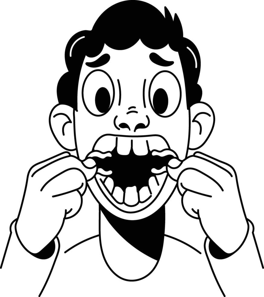 A hand drawn style illustration of teeth expansion vector