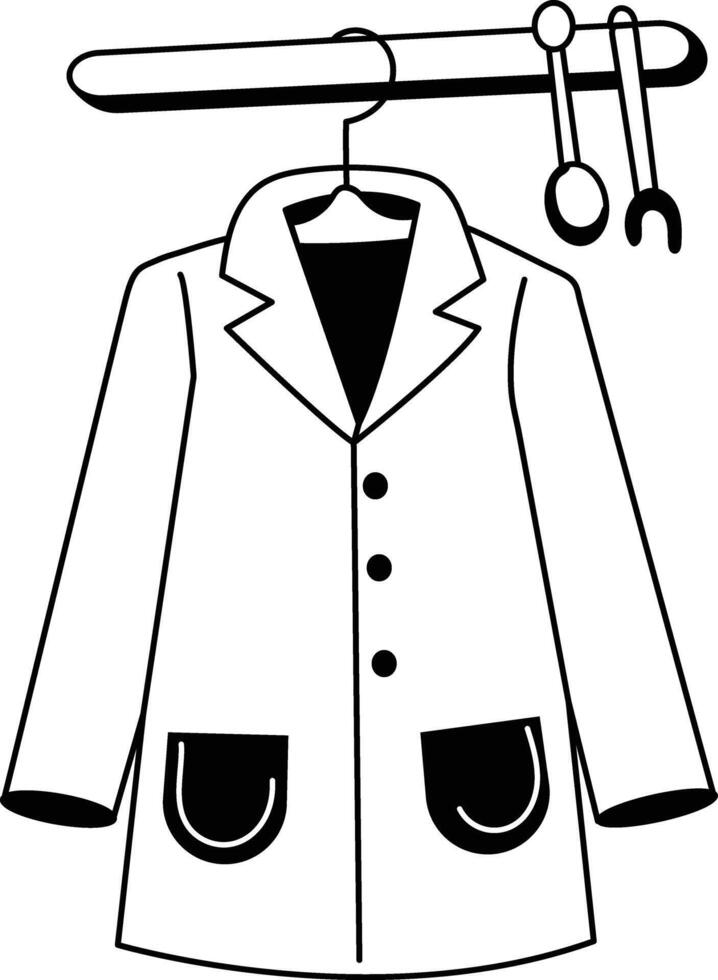 Sketchy style illustration of dentist coat vector