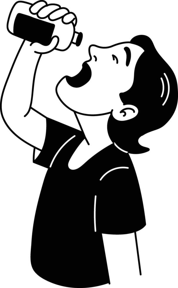 A hand drawn style illustration of mouthwash vector