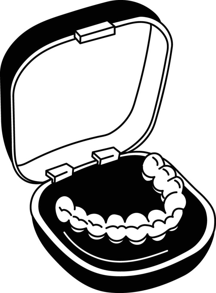 A hand drawn style illustration of retainer case vector