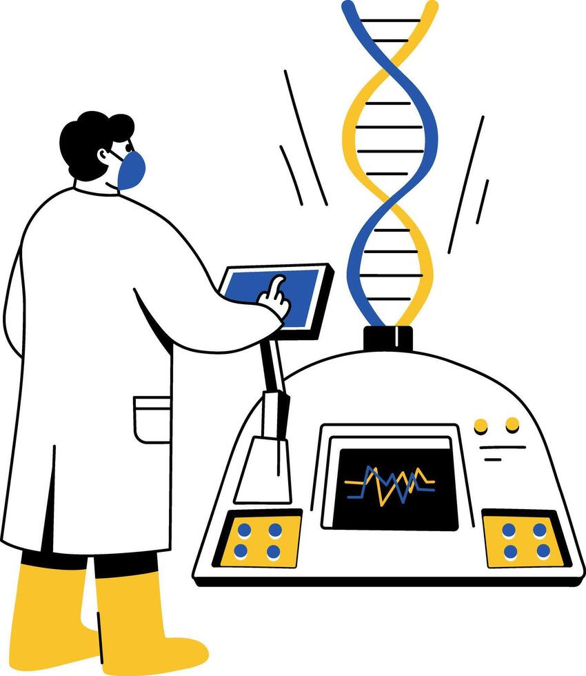 A sketchy illustration showing cloning process vector