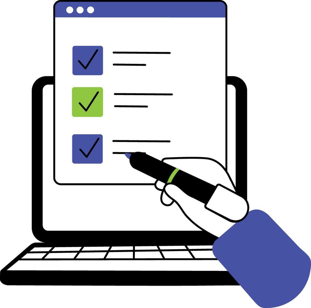 A hand drawn style illustration of usage policy vector