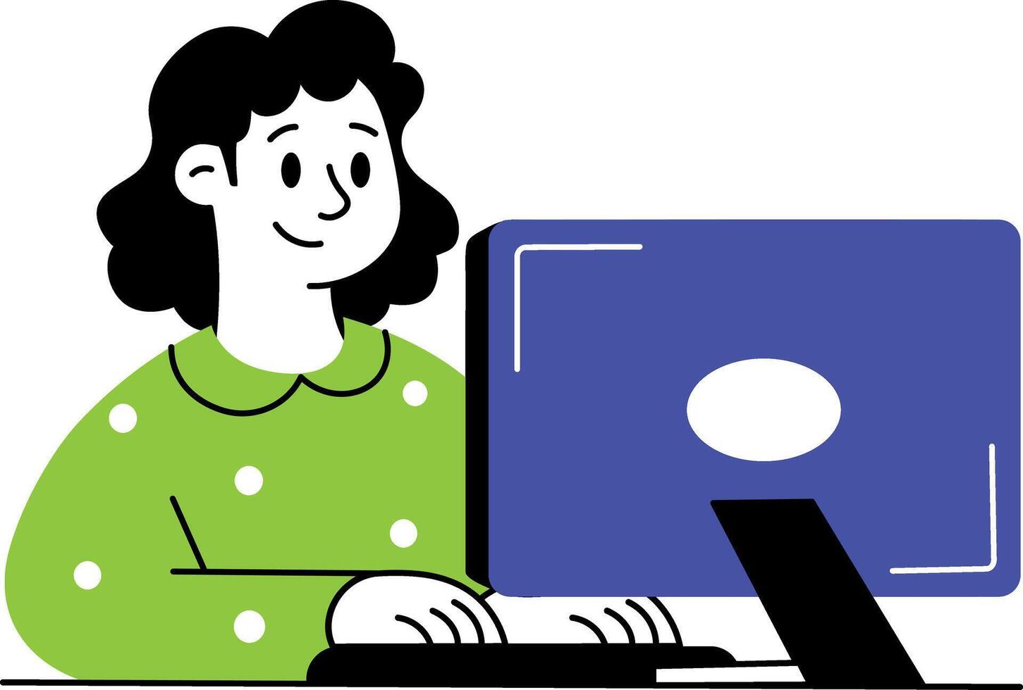 A doodle style illustration of online client vector