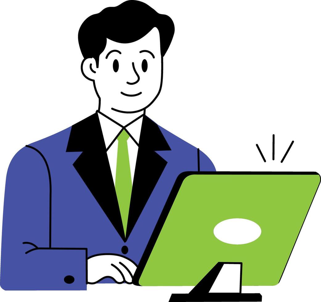 A sketchy style illustration of bank worker vector