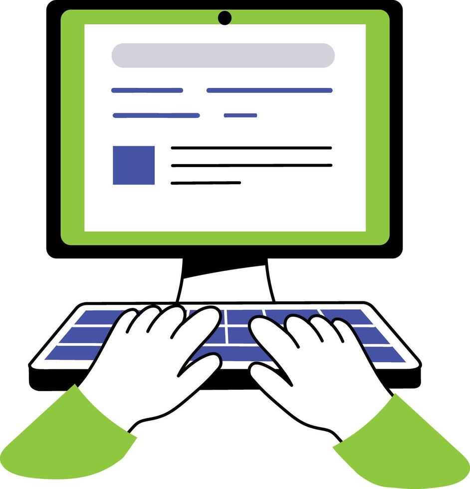 A hand drawn style illustration of apply online vector
