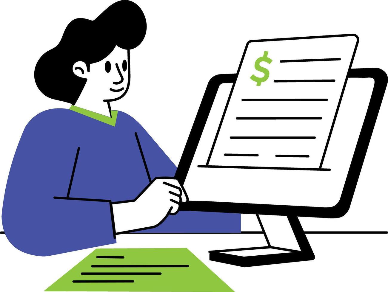 A hand drawn style illustration of online subscription vector