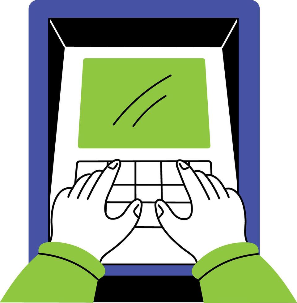 A doodle style illustration of entering pin vector