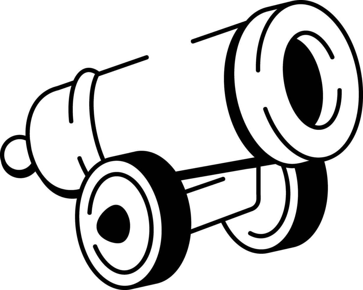 A sketchy style icon showing a pirate cannon vector
