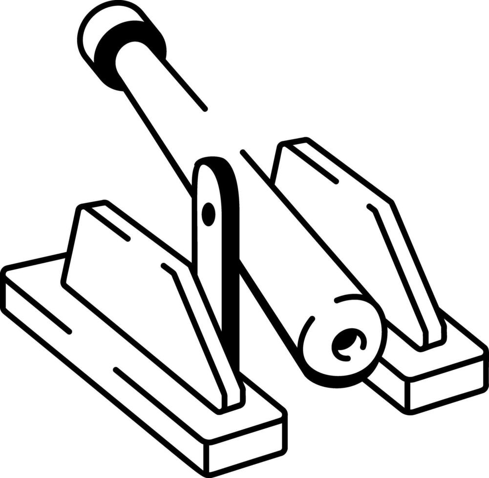 An icon of a boat lever illustrated in hand drawn style vector