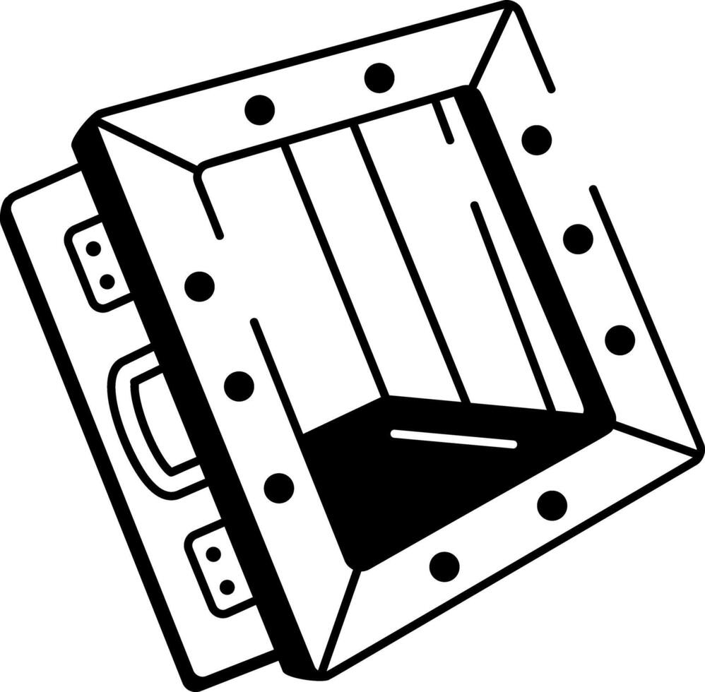 A hand drawn style icon showing a wooden trapdoor vector