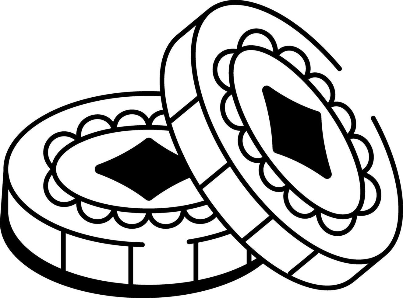 An icon of gold coins illustrated in doodle style vector