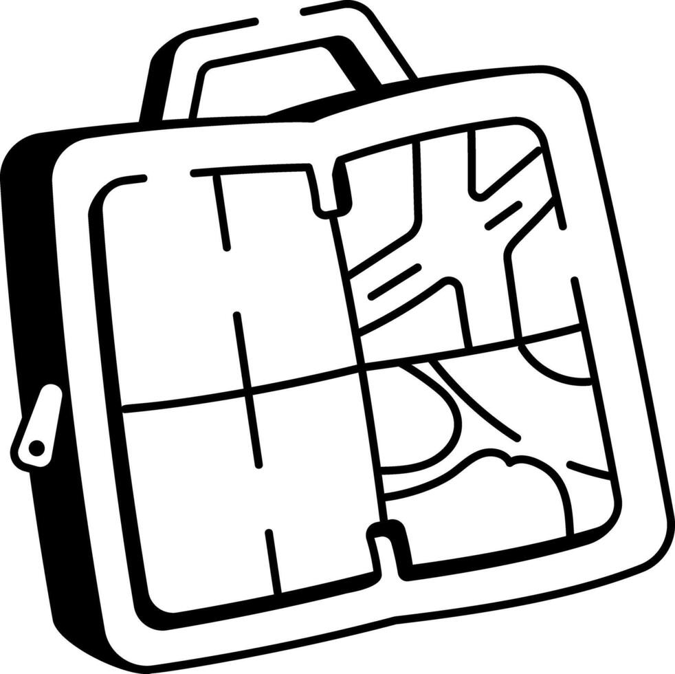A doodle style icon illustrating a classic pirate map vector