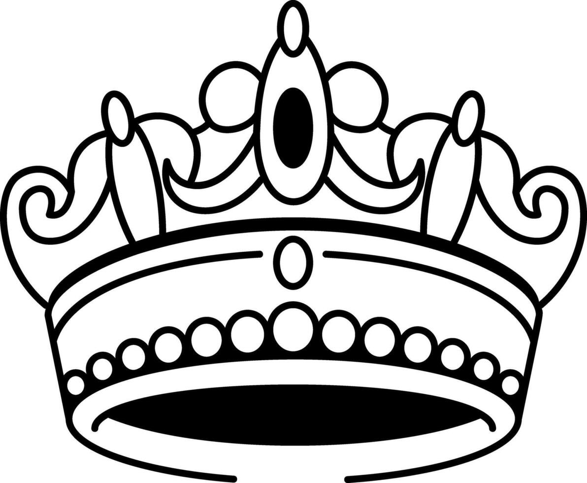 A sketchy style icon symbolizing a royal crown design vector