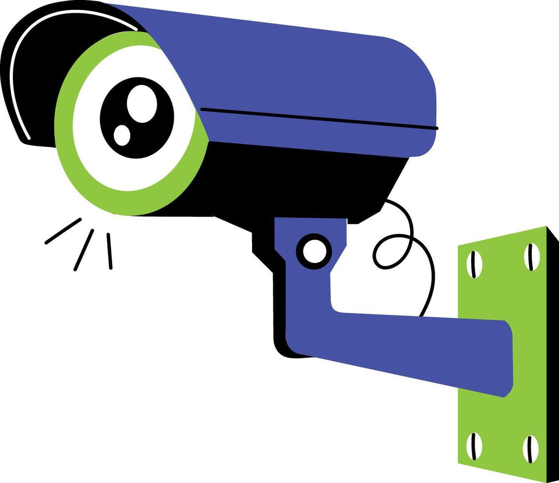 A hand drawn style illustration of security camera vector