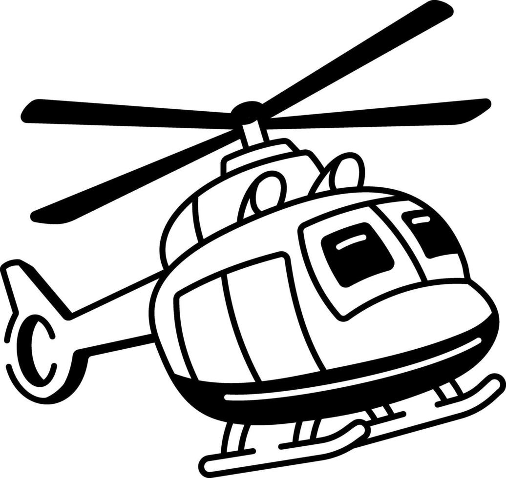 A sketchy style icon of helicopter vector