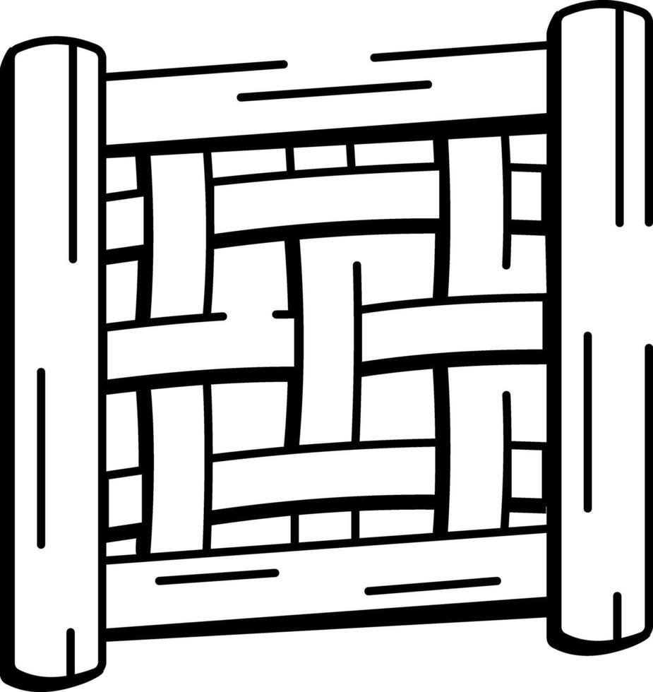 A hand drawn style icon of woven wall vector