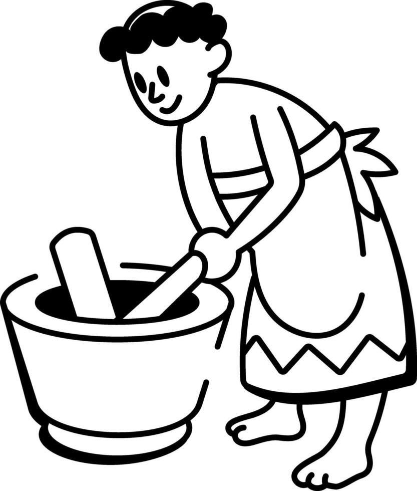 A hand drawn style icon of pounder vector