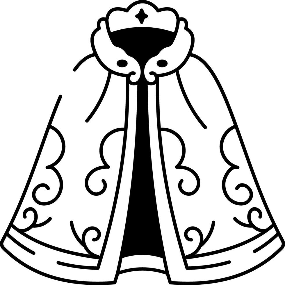 A hand drawn style icon of cloak vector