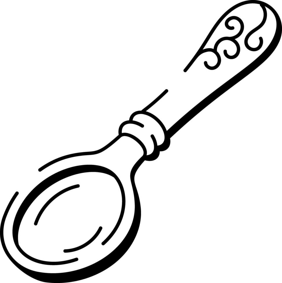 A sketchy style icon of carved spoon vector
