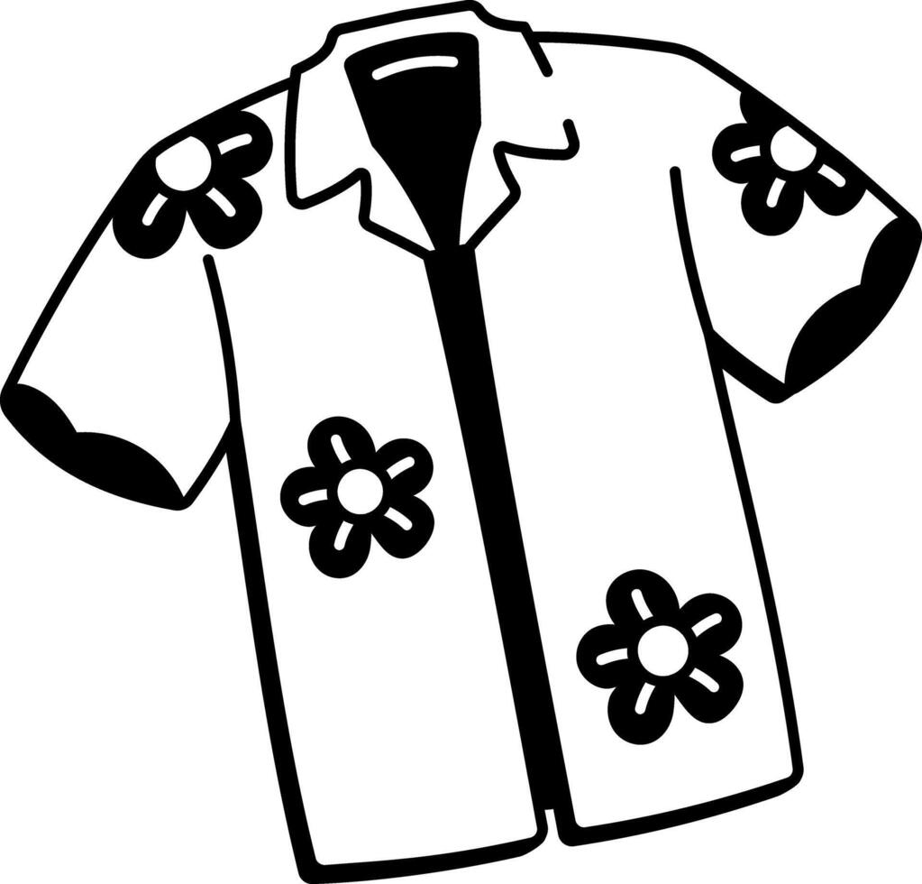A doodle style icon of aloha shirt vector
