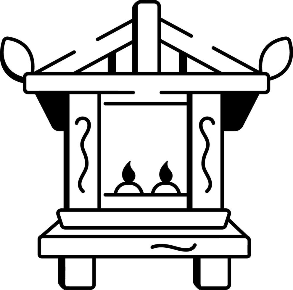 A hand drawn style icon of fishing shrine vector