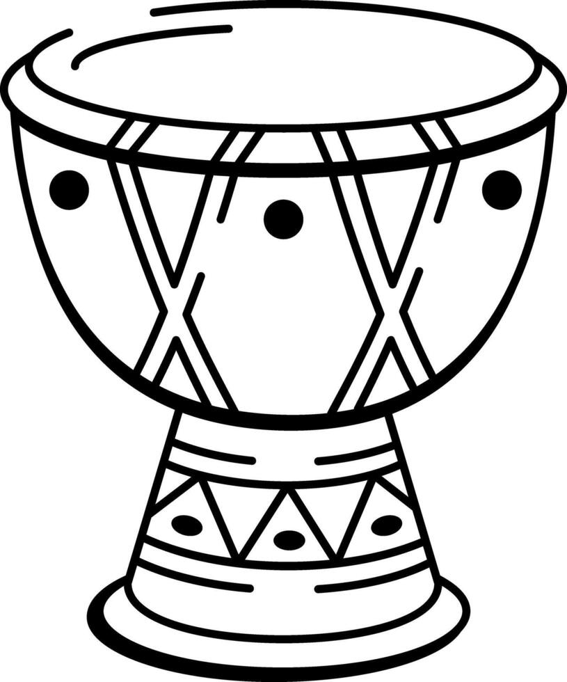 A doodle style icon of drum vector
