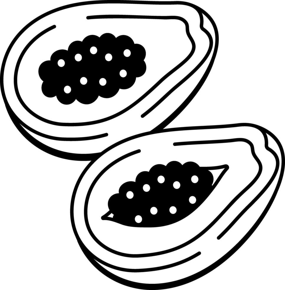 A sketchy style icon of papaya vector