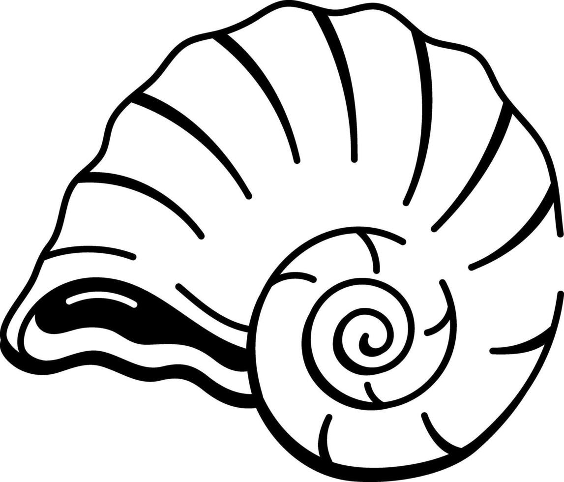 A sketchy style icon of spiral shell vector