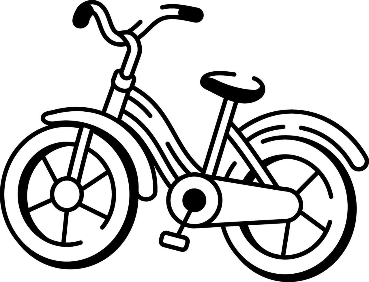 A sketchy style icon of bicycle vector