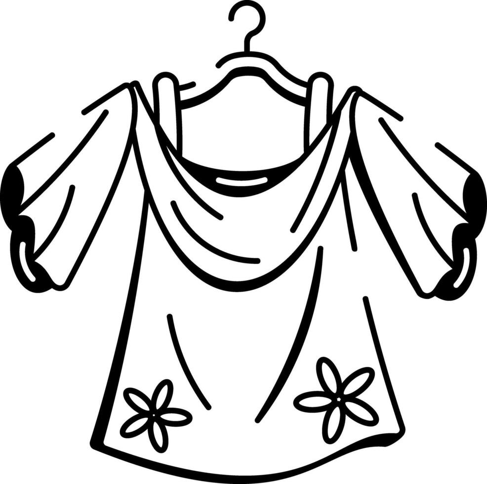 A sketchy style icon of blouse vector