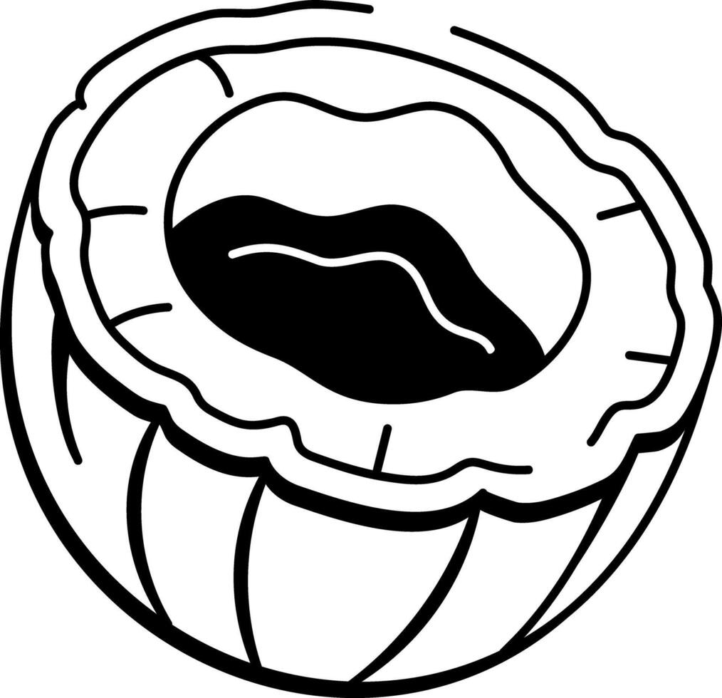A doodle style icon of gourd bowl vector