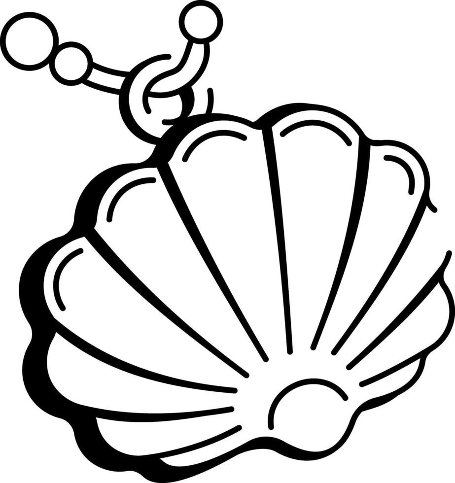 A doodle style icon of shell necklace vector
