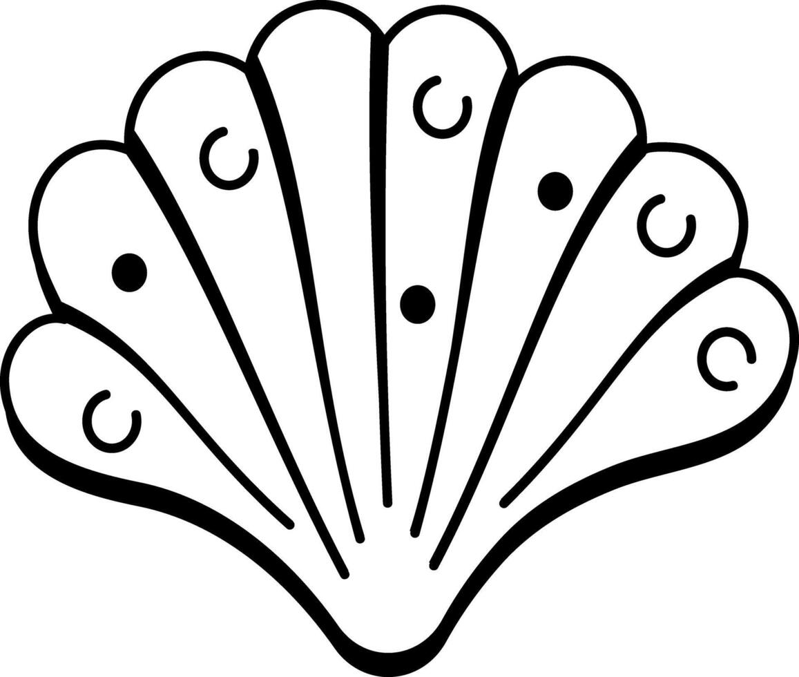 A doodle style icon of seashell vector