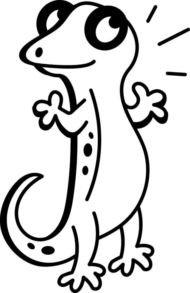 A hand drawn style icon of lizard vector