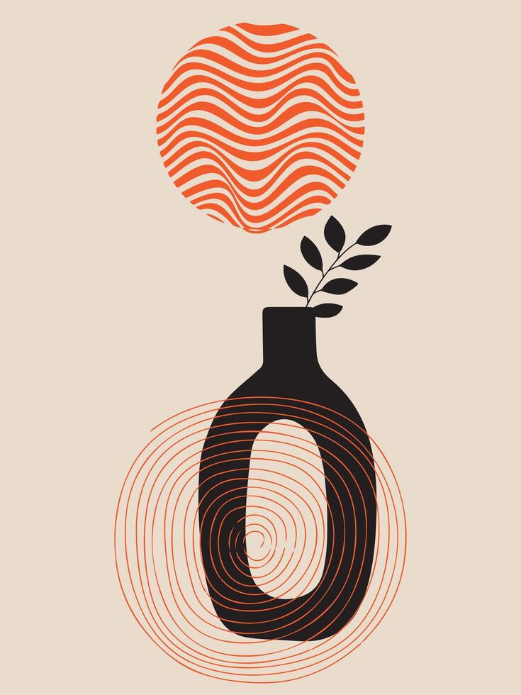 Modern Symmetrical Abstract Shape Illustration vector