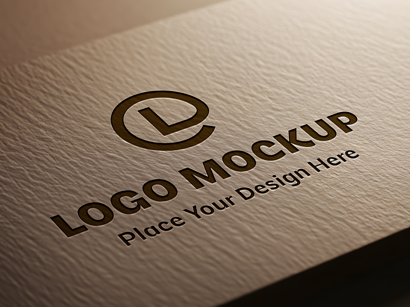 Realistic Embossed Paper Logo Mockup with Soft Lighting psd