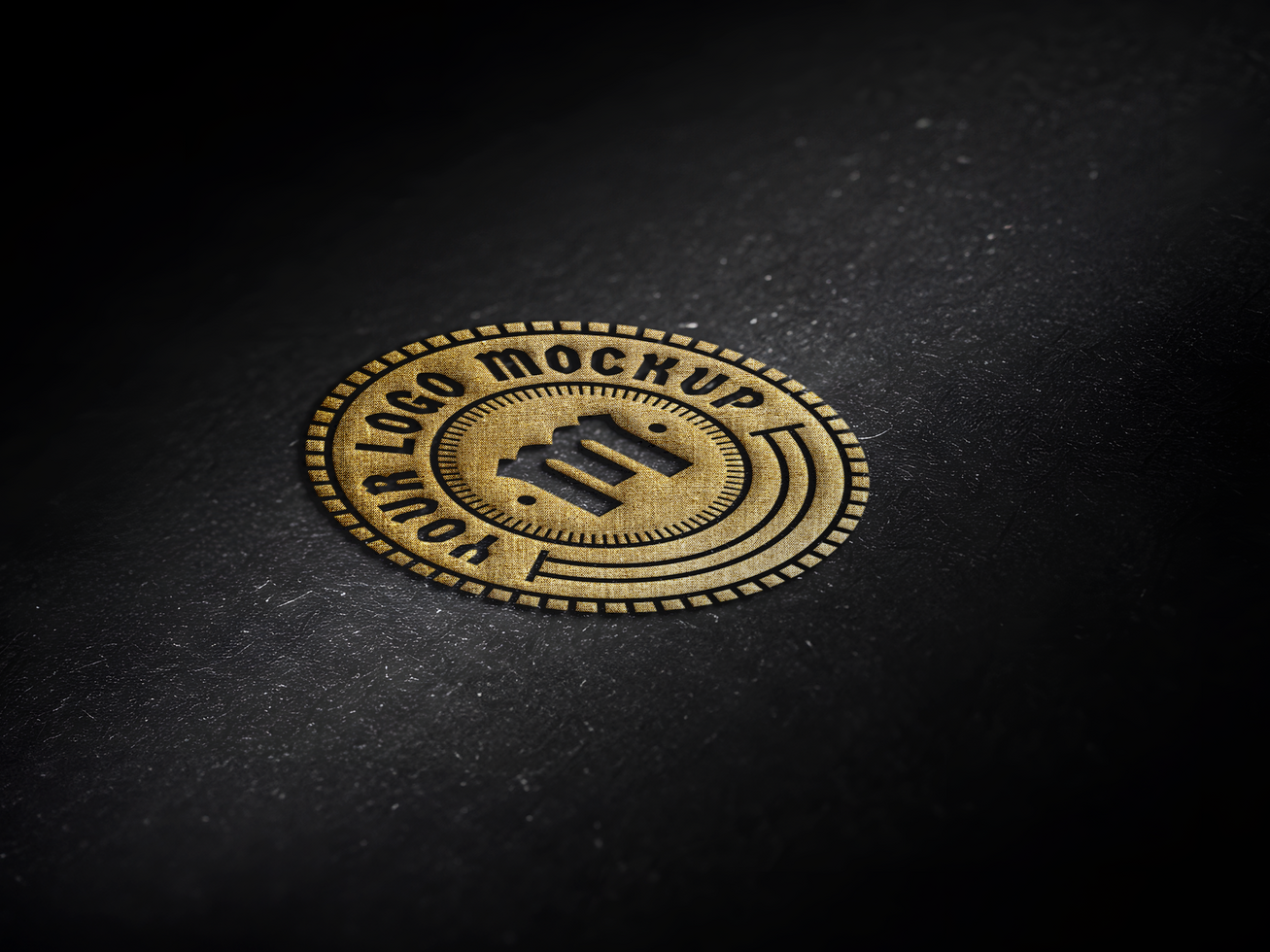 Luxury Gold Foil Logo Mockup on Black Paper Texture psd