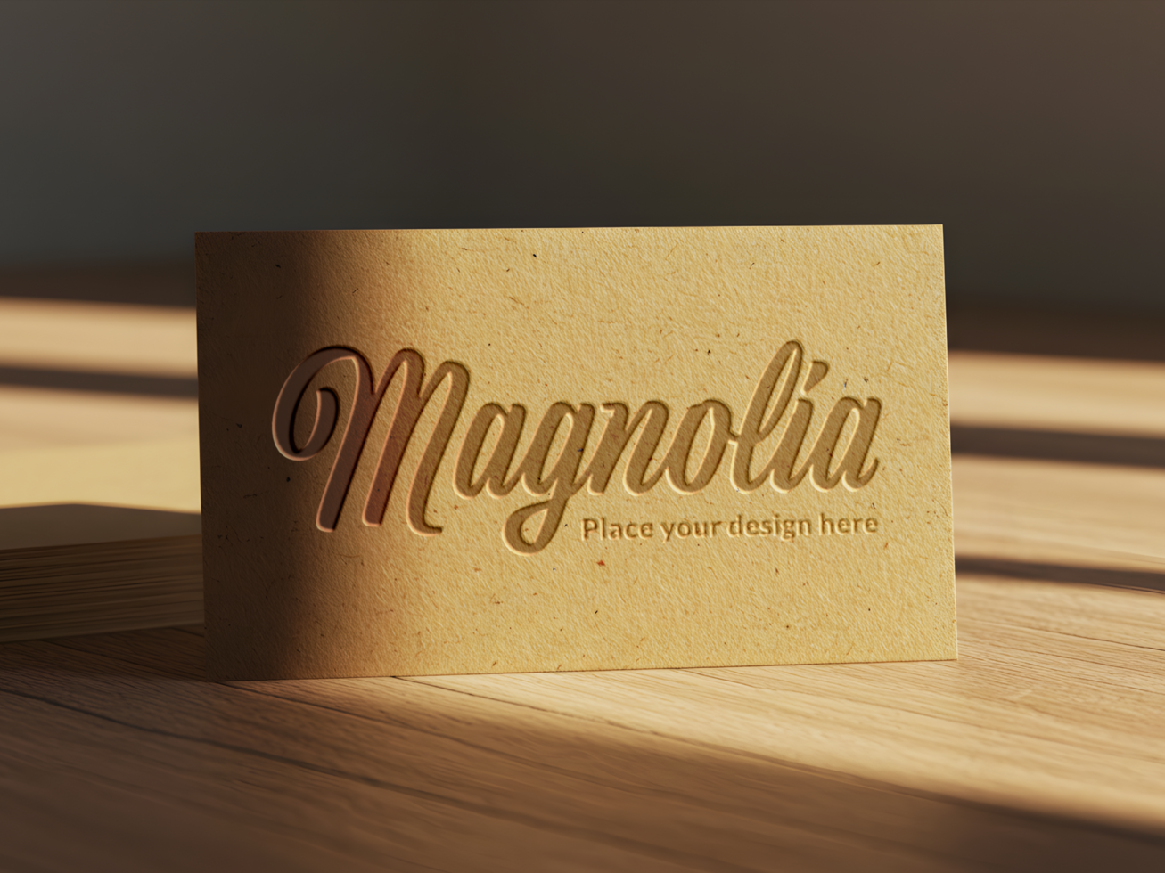 Embossed Logo Mockup on Kraft Paper with Natural Light Shadows psd