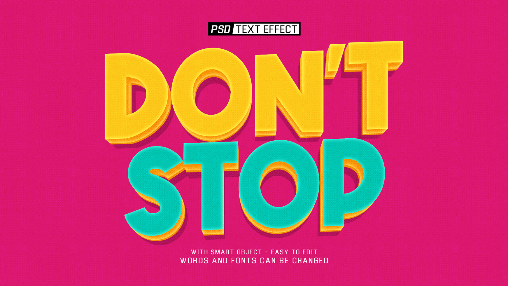 dont stop 3d text effect psd