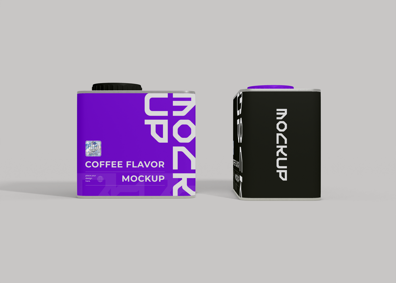 Coffee Tin Can Mockup for Label Design psd