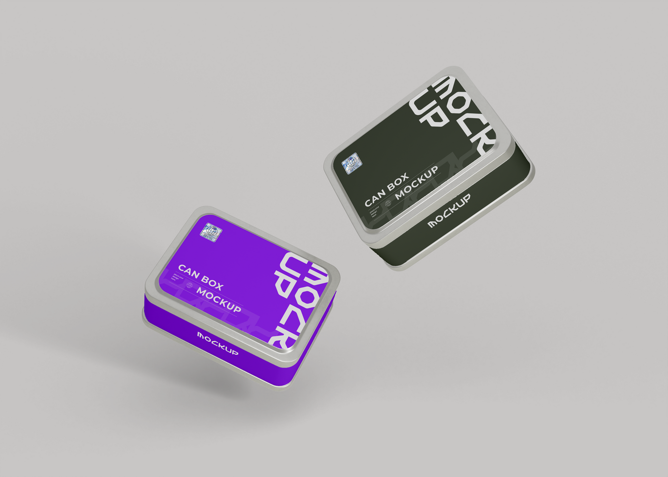 Can Box Mockup for Brand Identity Display psd
